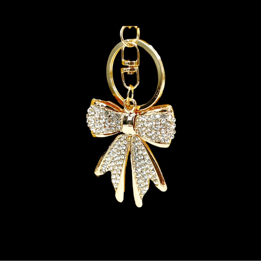 Glamorous Rhinestone Bow Keychain | Elegant Bling Accessory - Picture 4 of 8